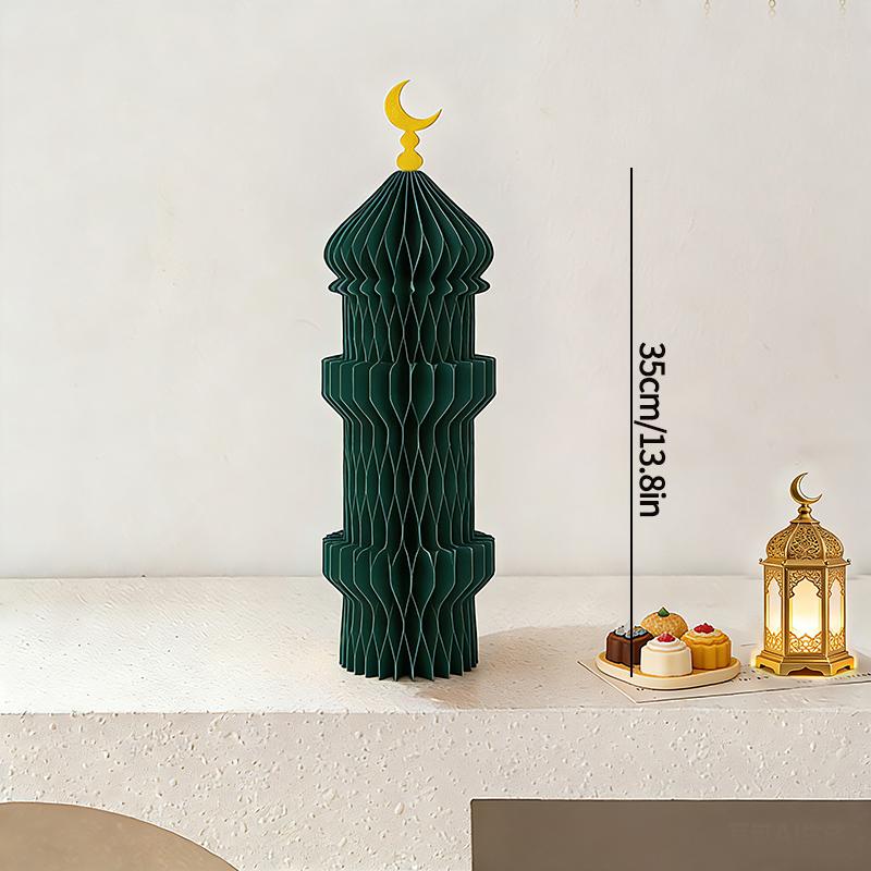 1/3/5Pcs 3D Honeycomb Ornaments For Ramadan Home Desktop Decor Eid Al Fitr Paper Arteid Mubarak Islamic Party Decor