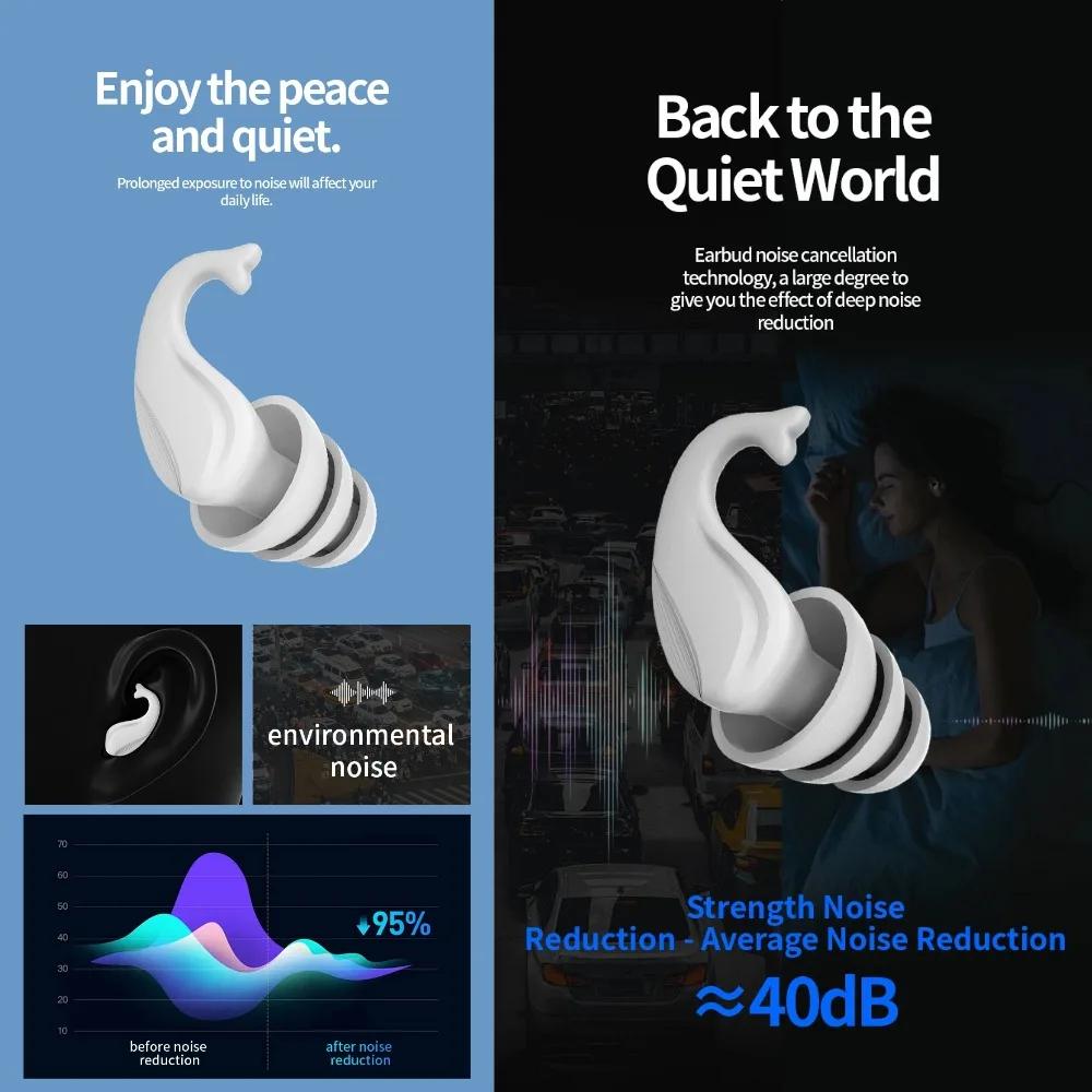 New Hot Reusable Ear Plugs for Sleeping Noise Reduction Cancelling Hearing Protection Swimming Work Travel Sleep Snoring Concert