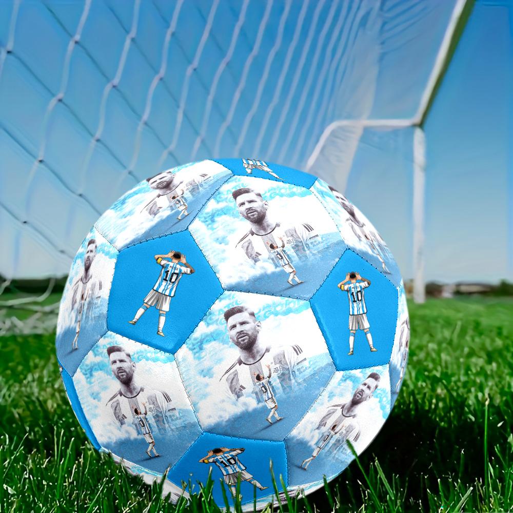 1pc Messi Size 5 Soccer Football Machine Sewn Outdoor Training and Matches Surprise Collection Gift Distinctive Home Decor And Party Gift