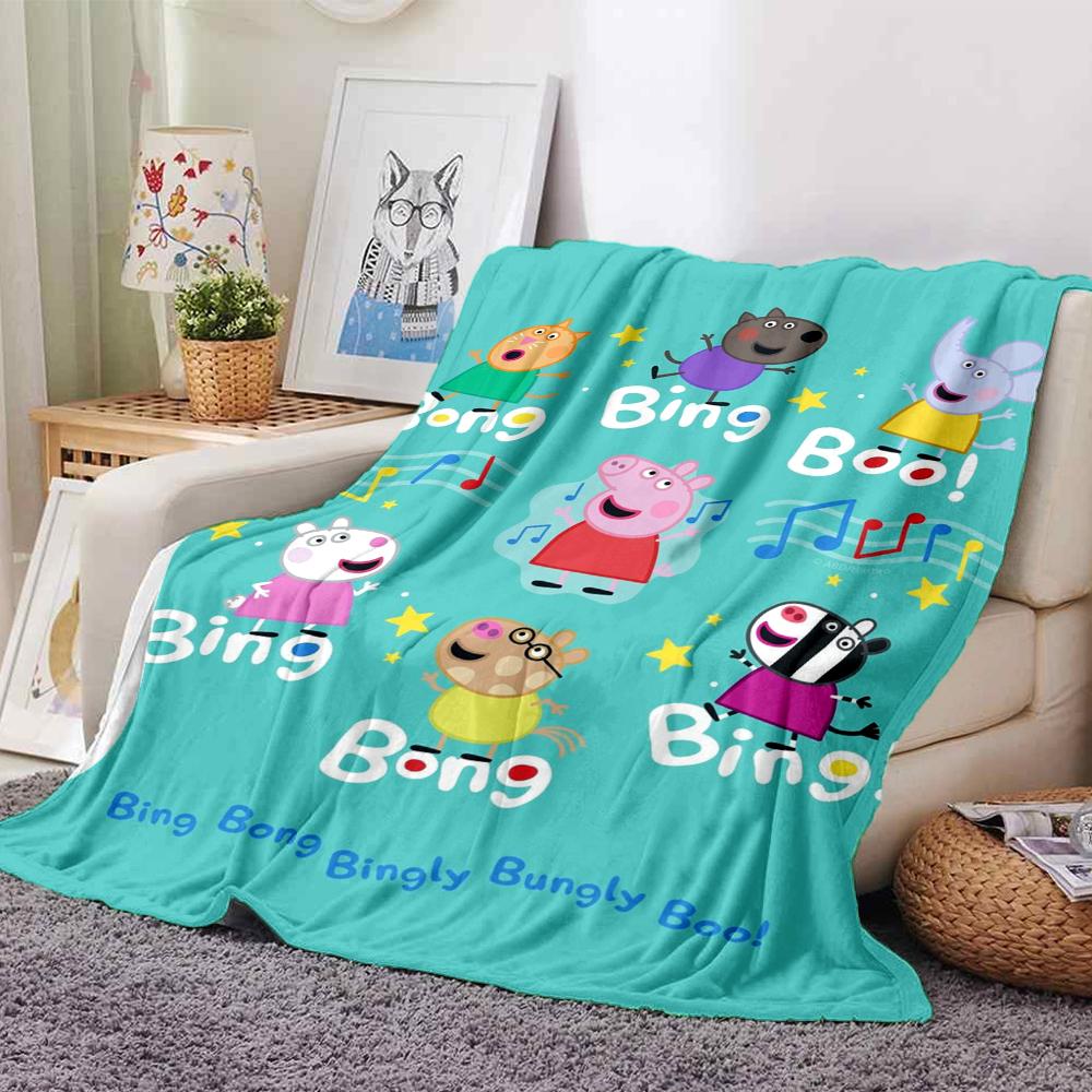 Peppa Pig Theme Printed Blanket - Perfect for Couch, Bed, Travel & Outdoor Use | Machine Washable, Cozy & Durable.