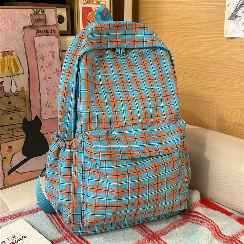 Plaid Schoolbag Women's Lightweight Backpack