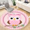 1pc Pink Owl Chair Carpet for Office, Non-slip, Soft and Durable Leisure Rug, Perfect for Office, Living Room yy251103110
