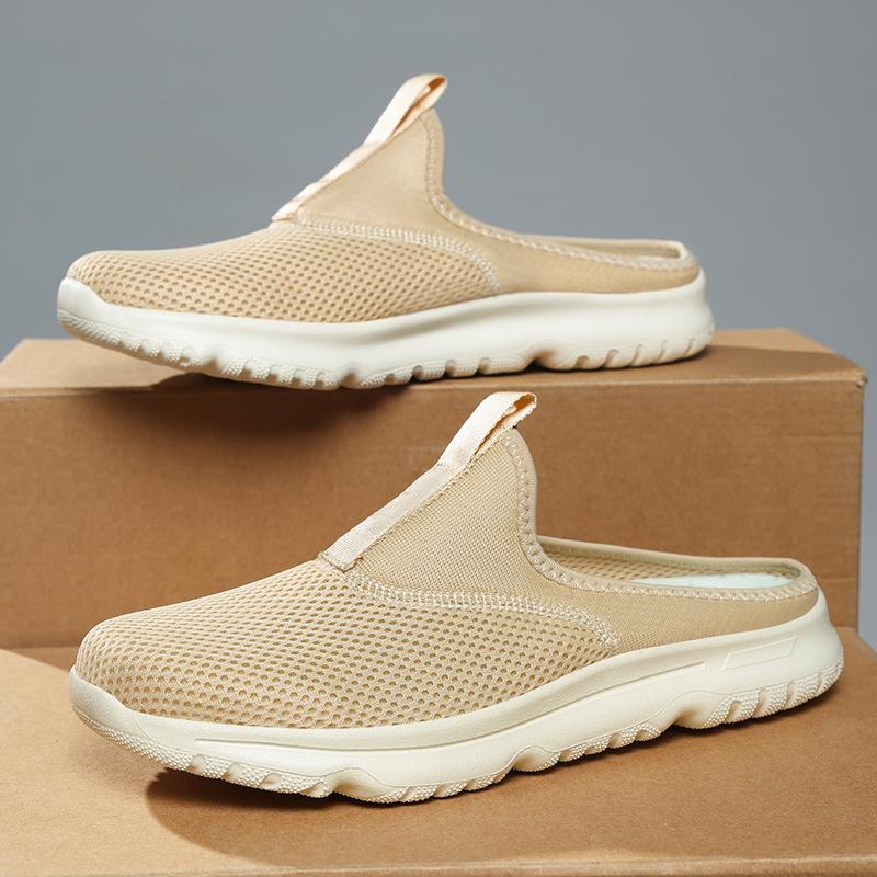 Round-toe Couple's Slippers Soft-soled Walking Shoes Men Women Light Breathable Flats Comfortable Indoor Slipper