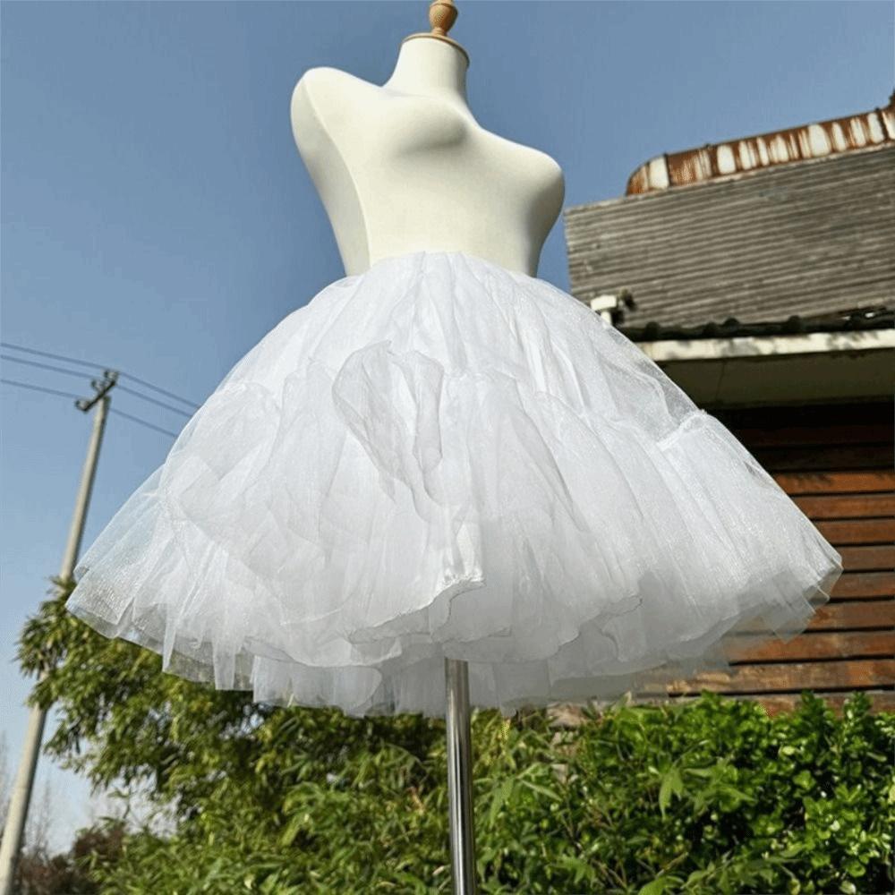 Soft Mesh Lolita Petticoat Boneless Design Tutu Puffy Skirt Ball Gown Underskirt  Wedding Dress