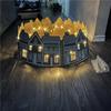 LED Christmas Tree Collar PVC Gingerbread House Christmas Tree Skirt Base Cover Reusable Stand 2025 New Year Party Decorations