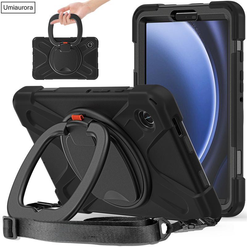 For Samsung Tab A7 A8 A9 A11 Plus SM-X230 X210 X200 T220 S6 Lite 10.4" Shockproof Tablet Case Pull Ring Stand Strap Rugged Funda