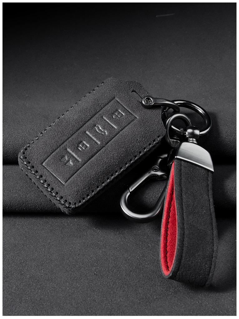 Compatible Suede Key Case for Tank 300/500, Protective Car Key Shell with Buckle