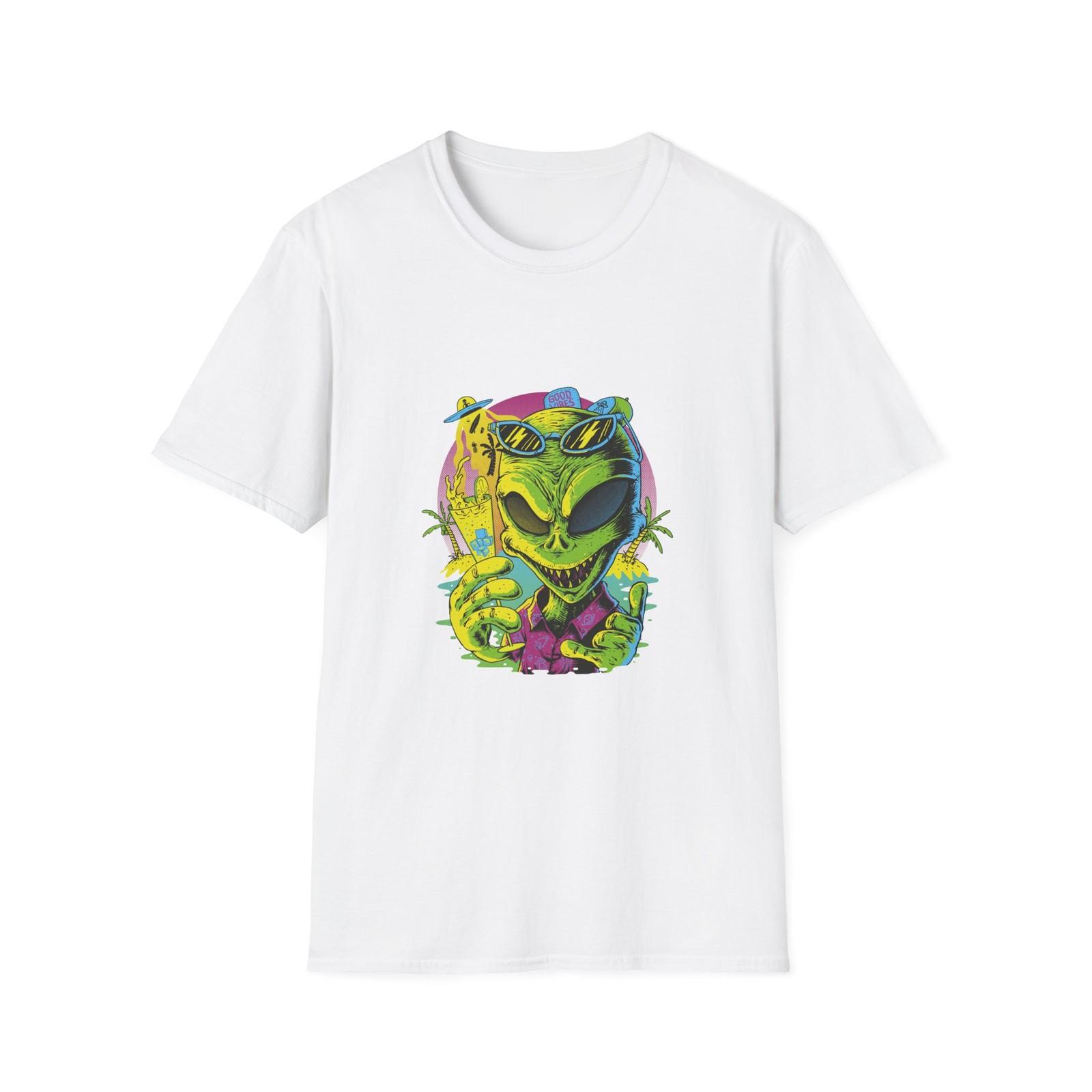 Tropical Monster T-Shirt, Unisex Softstyle Tee, Summer T-Shirt, Fun S разноцветный