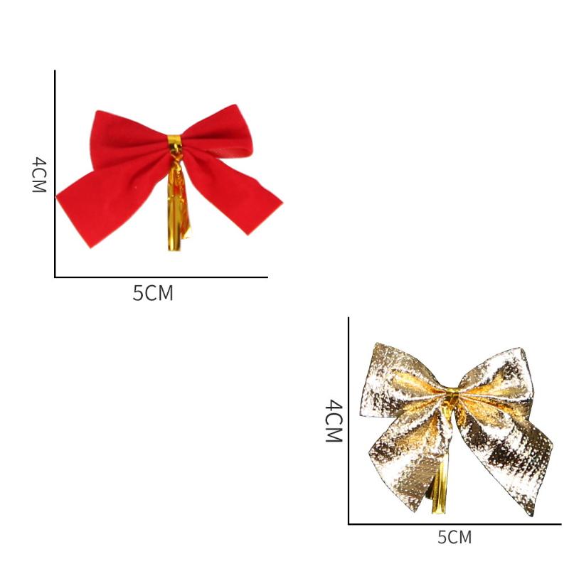 12 szt. Walentynkowych czerwonych kokard do wieńca Rustykalne kokardy na zimę Czerwona kokarda świąteczna Złocone kokardy na choinkę do dekoracji ślubnej