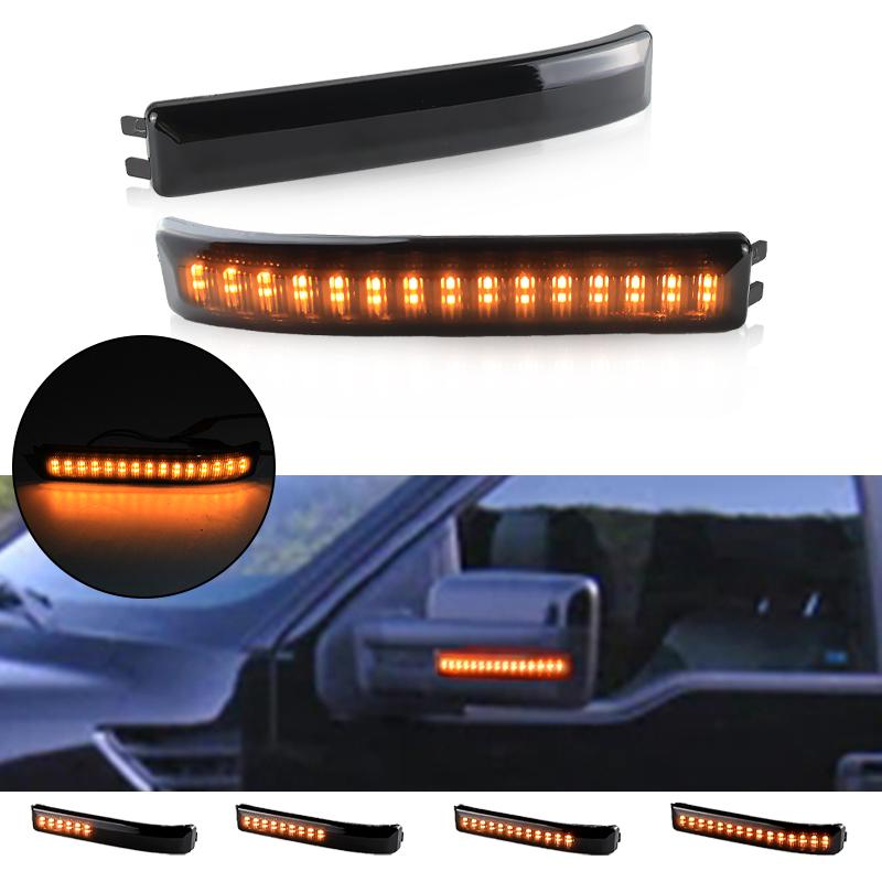 2X For 09-14 Ford F-150 F150,Raptor 2010-2014 Smoked LED Side Rearview mirror Turn Signal Marker Reflector Lights 9L3Z17E748BA