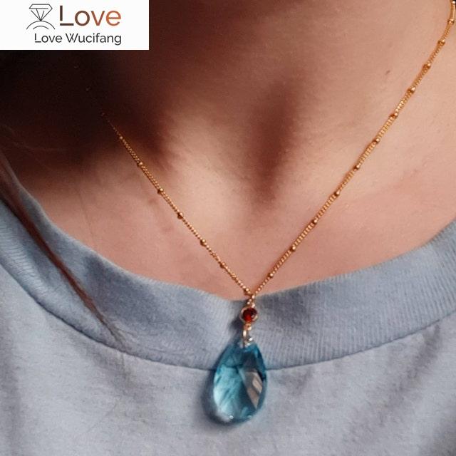 

Ожерелье в стиле «Ходячий замок» Howls, ожерелье Hauru, синее австрийское ожерелье с кристаллами, аниме-косплей, подвеска в стиле аниме Howl 60cm