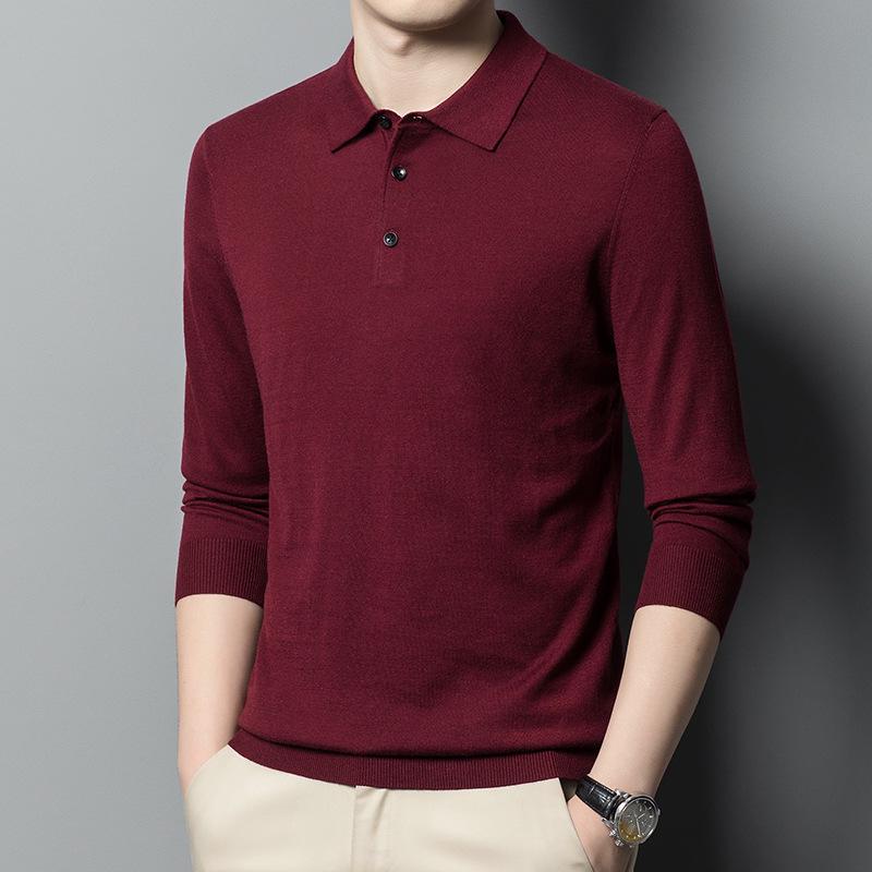 

New Men s Wool Lapel Sweater: Loose Fit, Casual Long Sleeve Knitwear for Winter. M (for 90-115 kg)