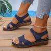 Fashion Hook Loop Platform Sandals Women Summer Fahsion Cross Strap Wedge Sandals Woman 2025 Light Med Heels Non-Slip Beach Sandalias
