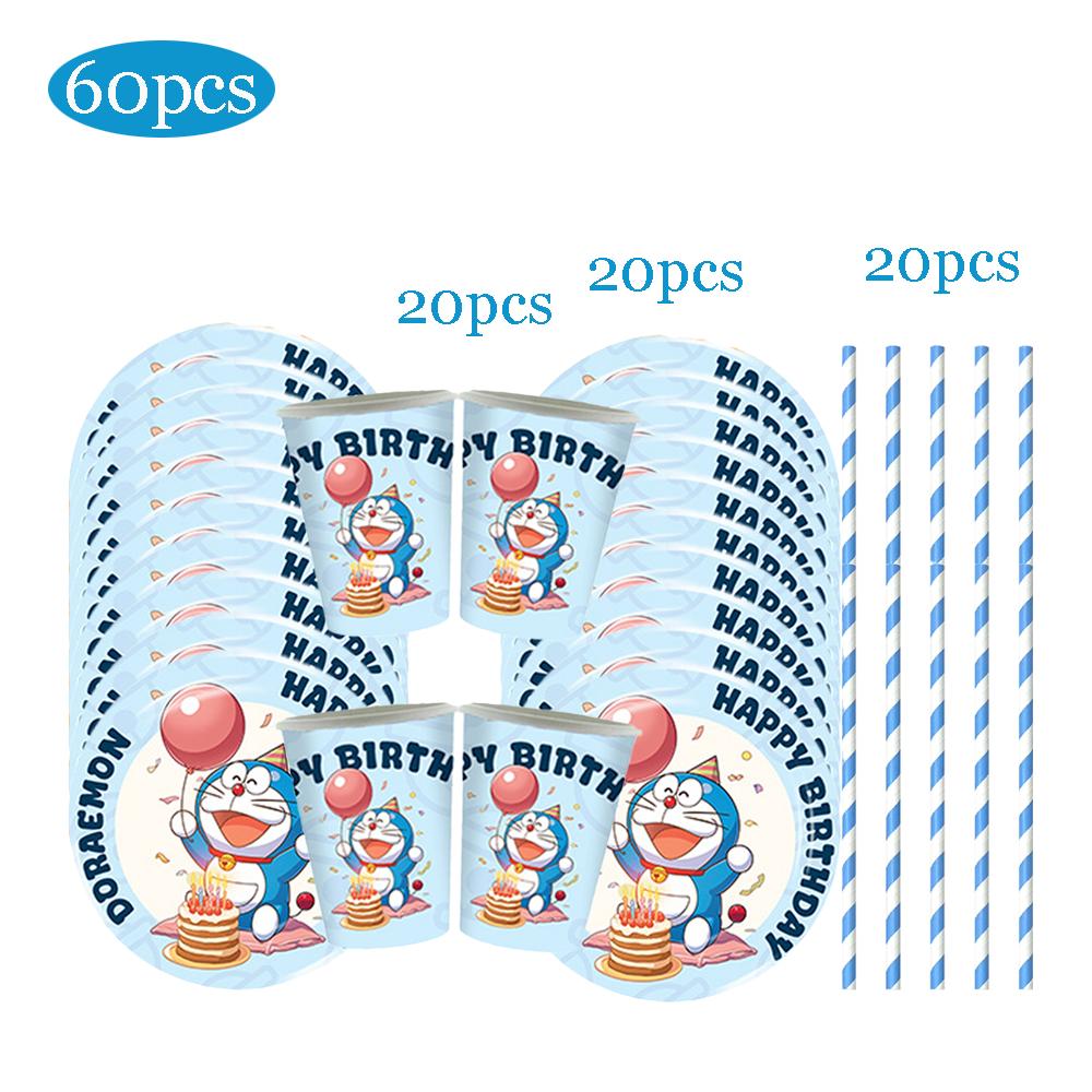 Cartoon Doraemoned Birthday Party Decor GameCartoon Dor Disposable Tableware Cake Topper Kids Boy Party Supplies Baby Shower Toy