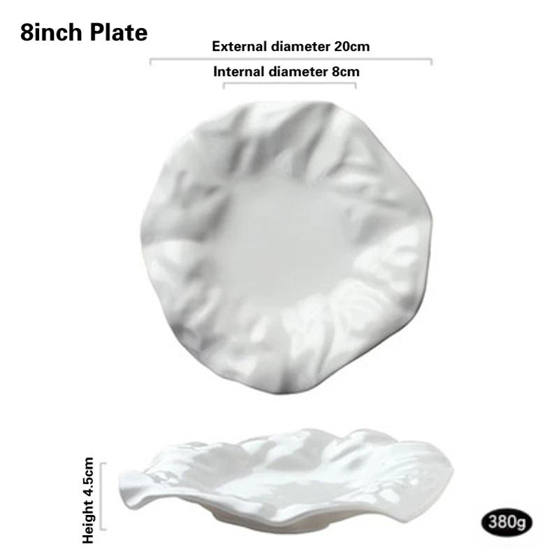 

Неправильные керамические тарелки в ресторанах Гетероморфная тарелка Тарелка с художественной концепцией Тарелка для холодных блюд Колеблющаяся тарелка Французское Бутиковое Блюдо