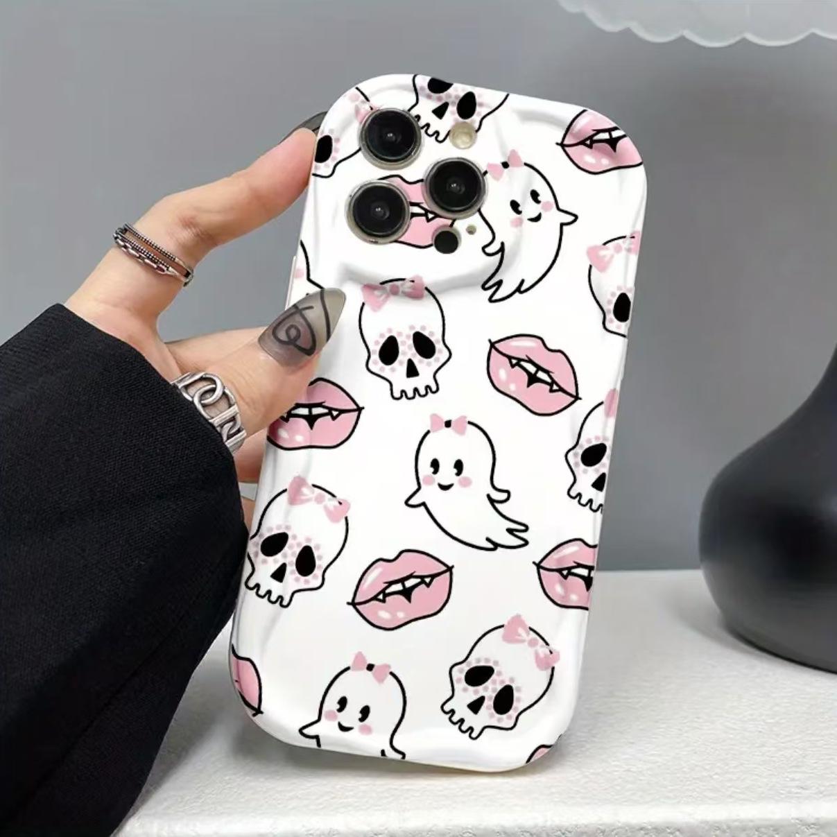 

Cartoon Ghost Lips Phone Case for iPhone 17 Pro Max/16/15/14/13 XS Max
