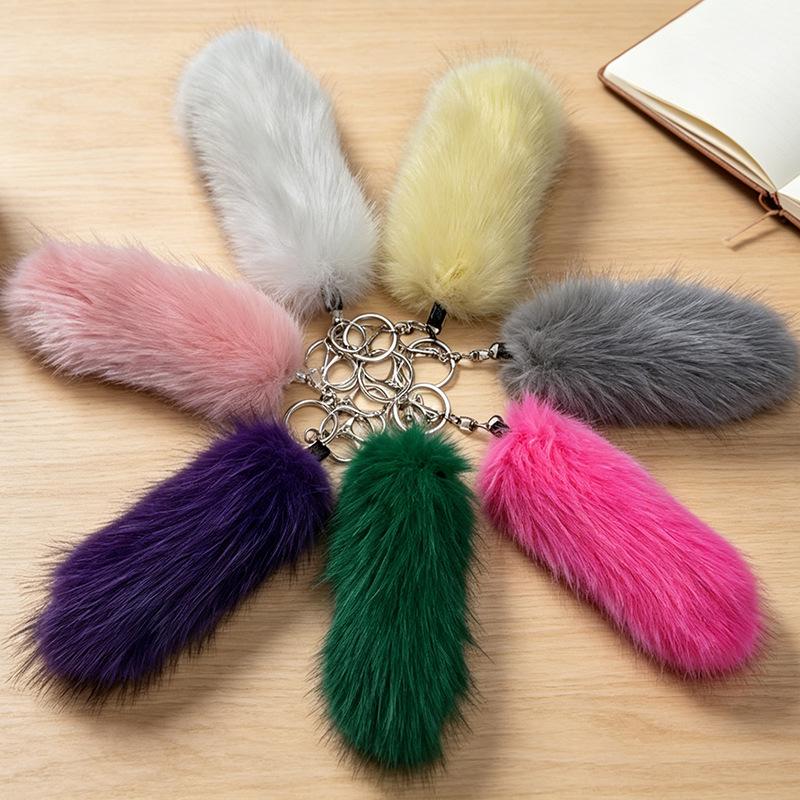 Plush Fox Tail Keychain Bag Ornament