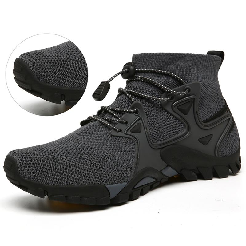 319 Men's Women's Flyknit Outdoor Shoes Mountaineering High Top Large Socks Hiking Off Road Sports