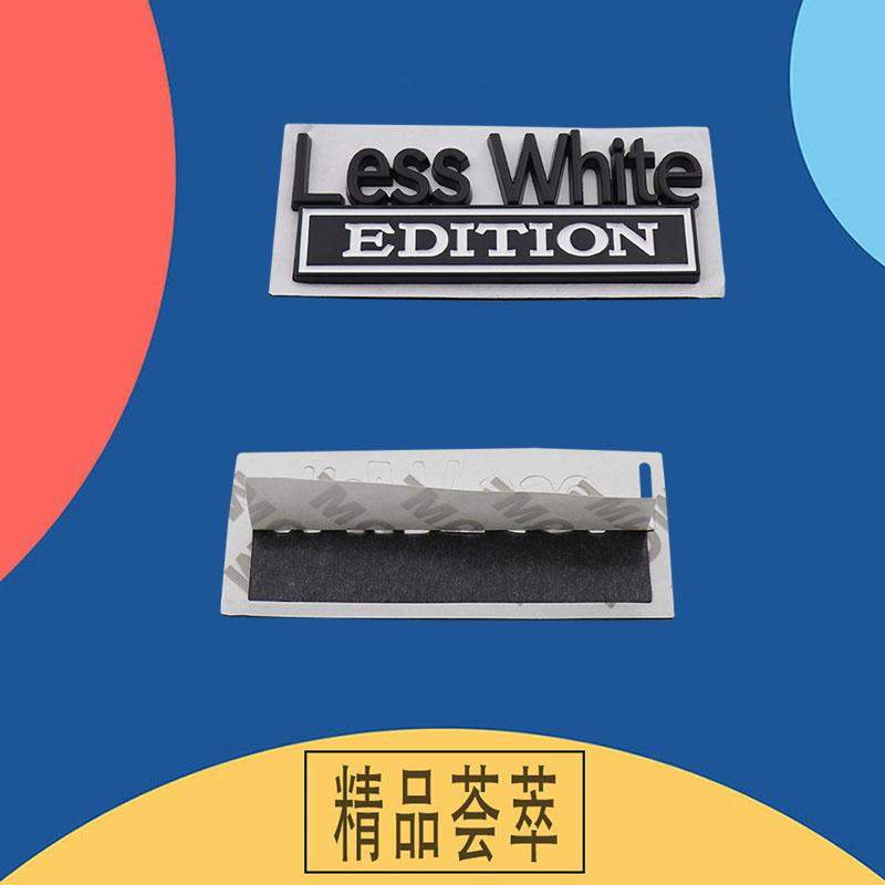 3D Premium Less White Edition for car Hood Fender trunk Rear Decal Emblem Badge Sticker