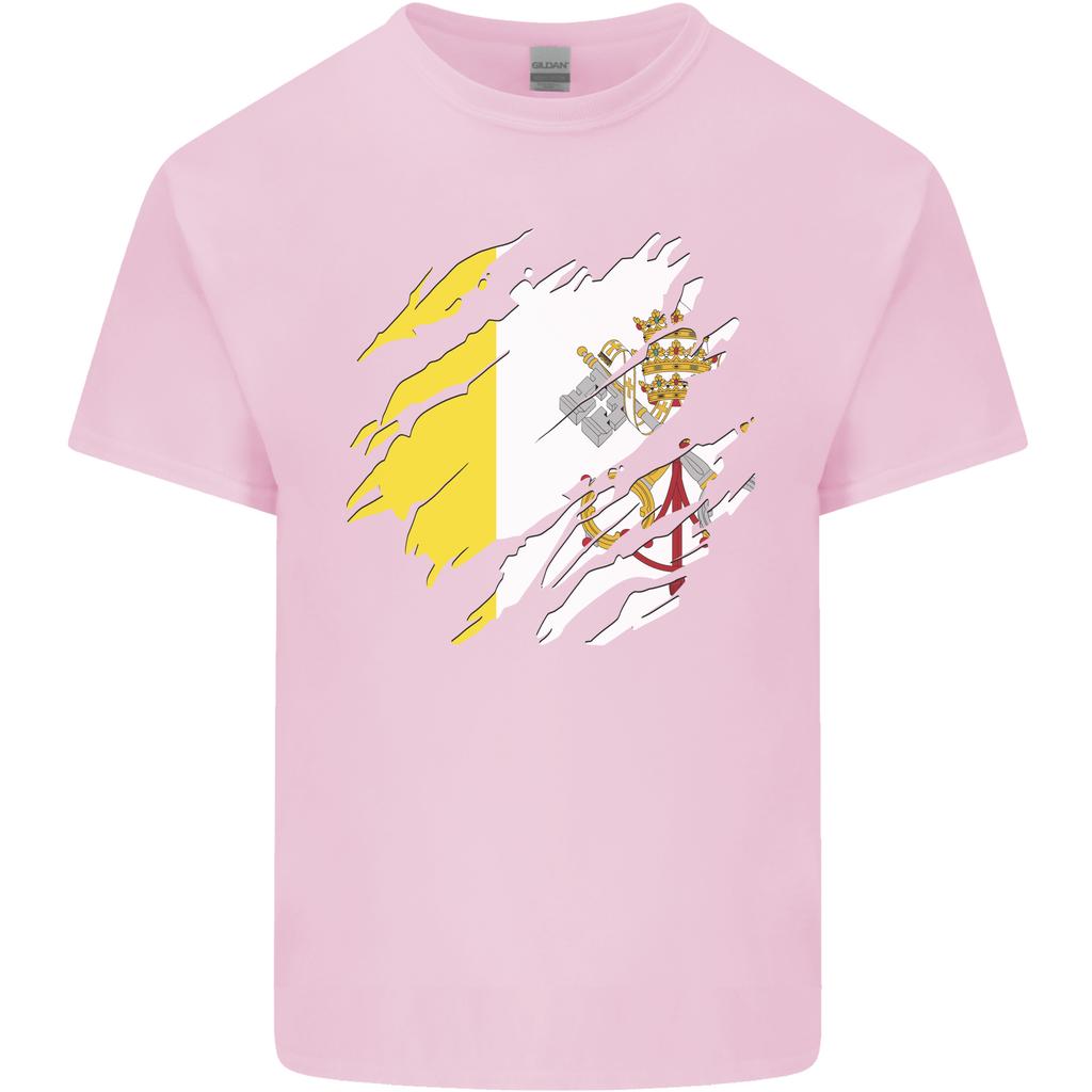 Zerrissener Vatikan-Flaggentag Unisex Leichtes Baumwoll-T-Shirt