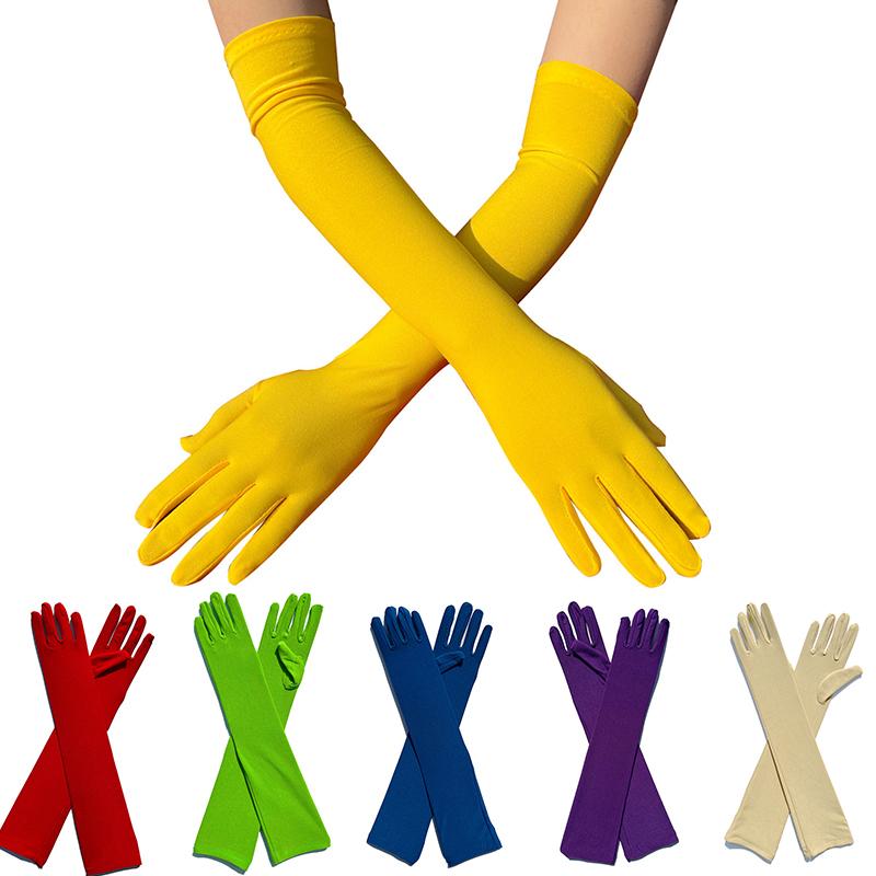 

Женские эластичные варежки, перчатки для вечеринок, варежки для выступлений, этикетные длинные перчатки