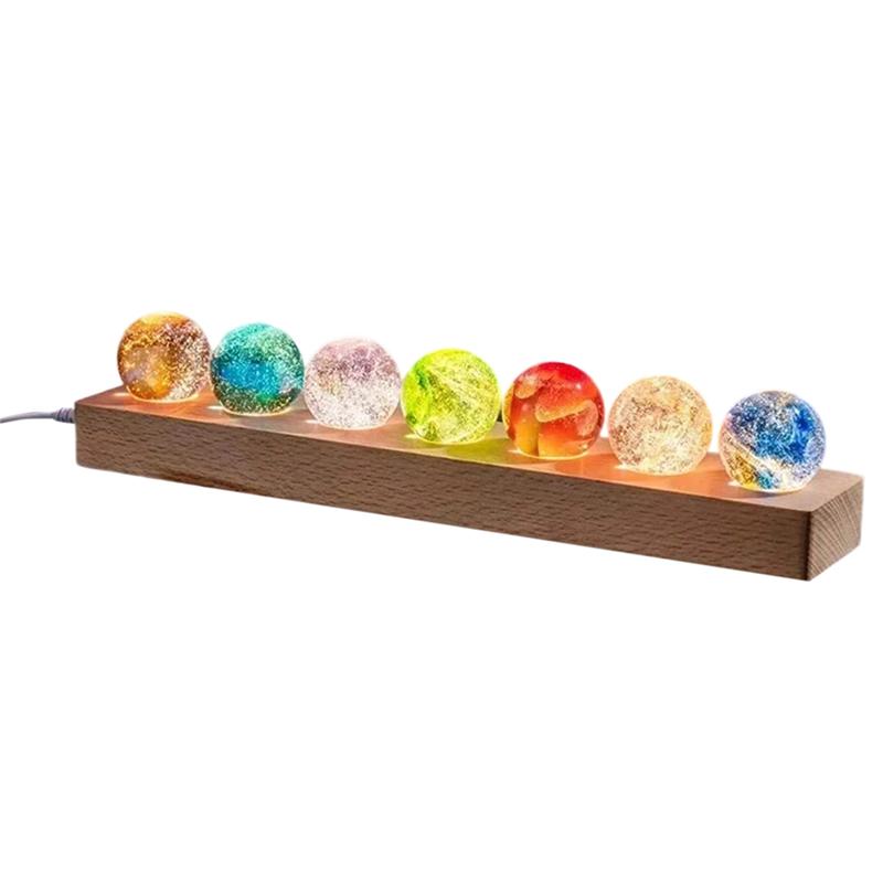 Fantasy Colorful Glass Star Ball Cosmic Model Fantastic Style Home Decoration Long Base