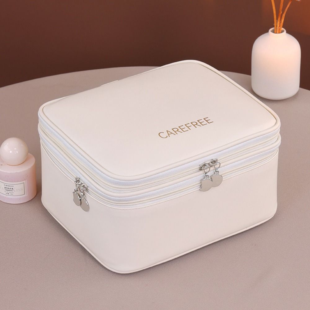 PU Leather Travel Toiletry Pouch Large Capacity Makeup Toiletries Organizer  Shopping