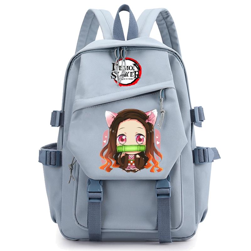 Anime Demon Slayer Ryggsekk Back To Schoolbag for Boy Girl Bookbag for Kid Gaver Menn Dame Reisebag Stor kapasitet ryggsekk