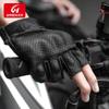 GMBIKER Genuine Leather Retro Motorcycle Half-Finger Gloves - Anti-Fall, Breathable, Full-Finger Optional for Summer Riding