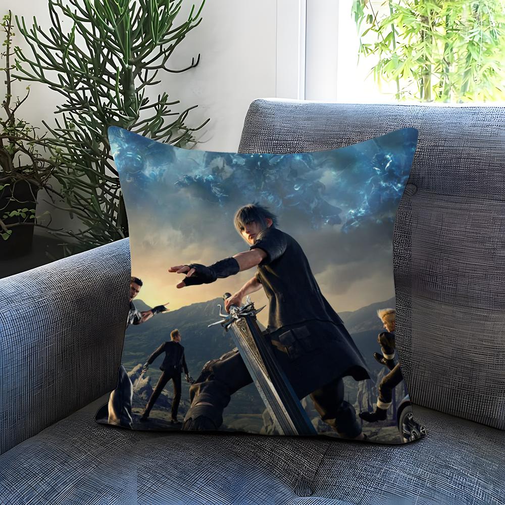 F-Final F-Fantasy VII Cushion Cover Comfortable Reversible Pillow Cover Ideal for Car Sofa Bedroom & Beyond