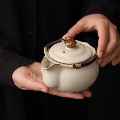 Huang Ru Teekanne, einzelne High-End Light Luxury Guochao Eröffnung, großes nicht heißes Kung Fu Teeset, Teezubereitungs-Keramik-Handkanne