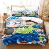 Cool Ao Ashi Football Anime Duvet Cover + 2 Pillowcases 3D Sport Print Polyester Bedding Teen Bedroom Decor Bed Linens