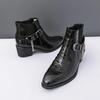 Men's Fashion Ankle Boots, Buckle & Chain Decoration, Dress Boots for Trendsetters&Casual&Party