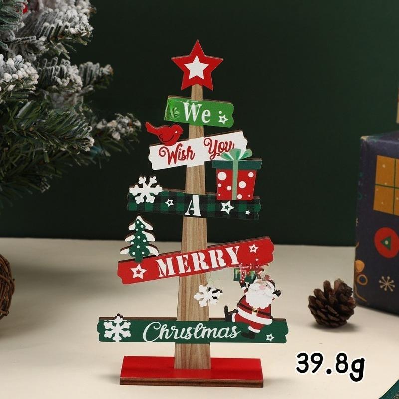 Christmas 1pc Wooden Xmas Tree Ornaments Santa Claus Snowman 2025 Merry Christmas Home Decoration New Year Desktop Decor Navidad