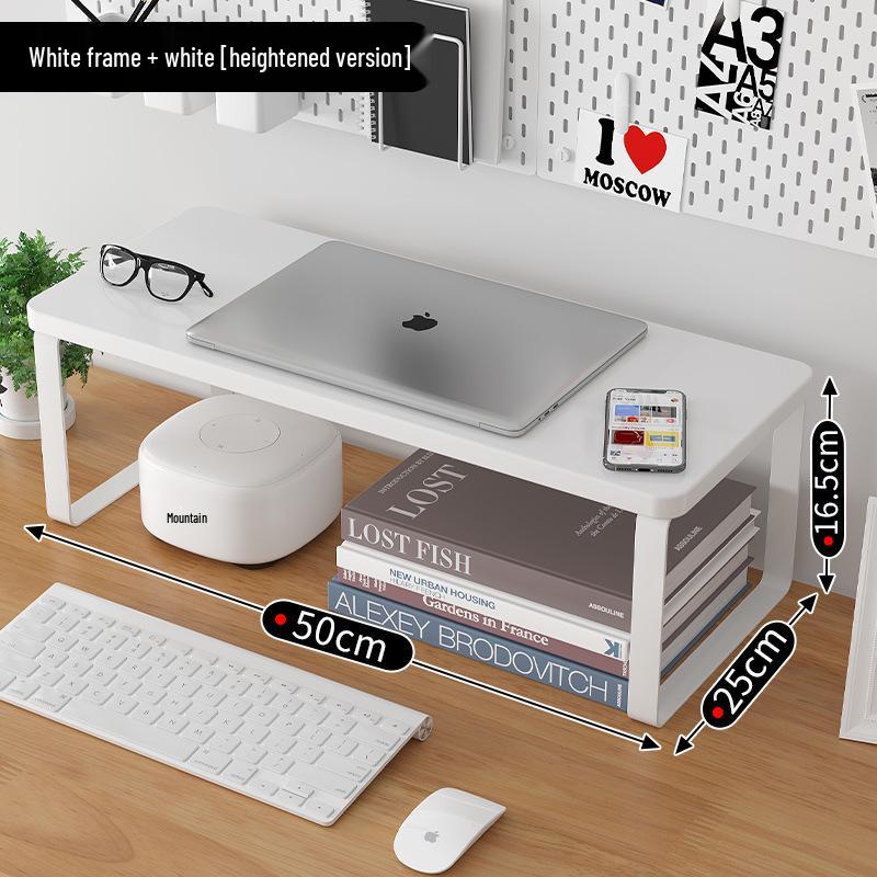 Wooden Laptop Monitor Riser Stand for Office Desk Storage