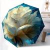 1pc ivory Rose Print Umbrella - Home Essential Portable Folding Umbrella with Durable Iron Frame Suitable for All Seasons Perf