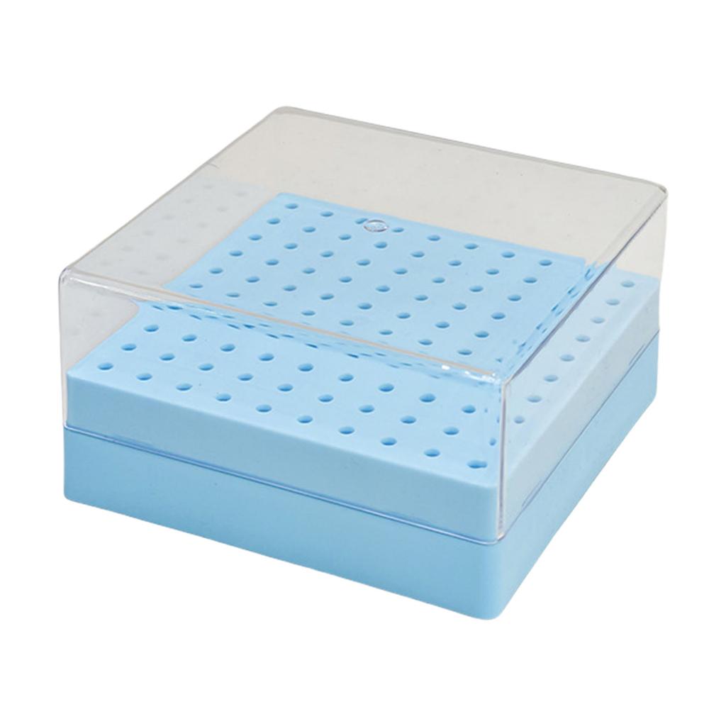 100 Hole Nail Drill Bit Organizer Box Practical Plastic Storage Case With Transparent Cover For Manicure Tools