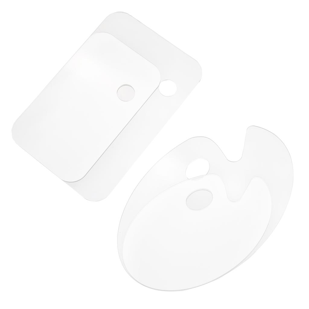 2PCS Acrylic Paint Palette Rectangle Shape Transparent Non-Stick Oil Paint Mixing Tray Comfortable