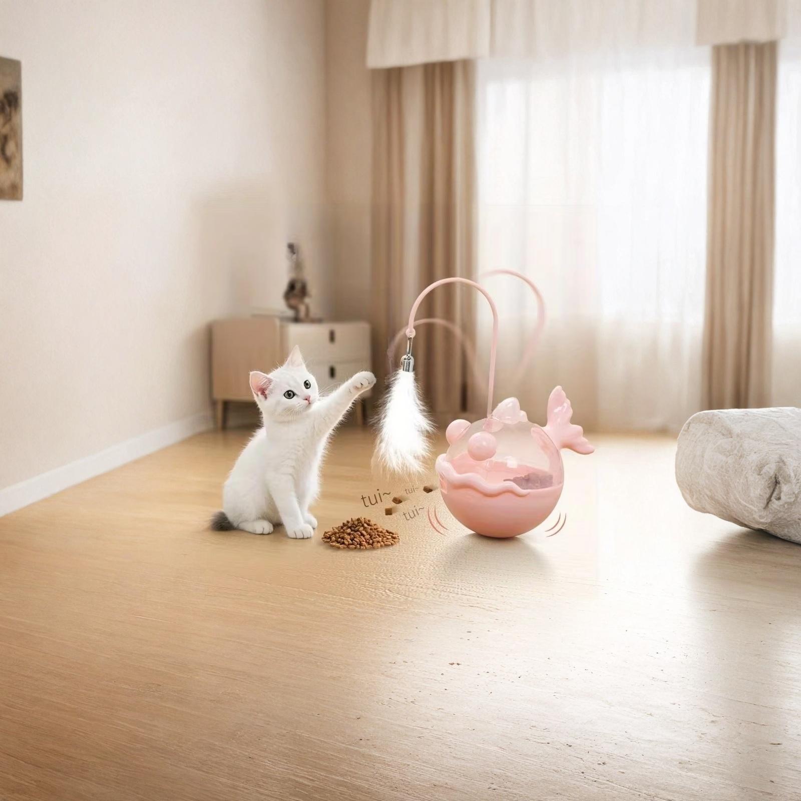 

Anglerfish Toy with Catnip Dispenser Interactive Self-Playing Tumbler Teaser Toy one size