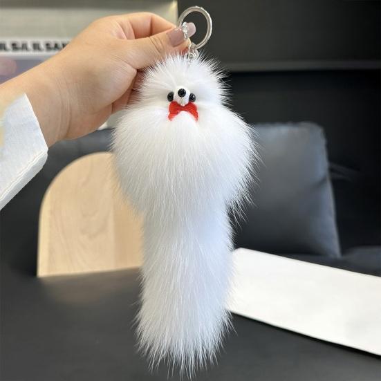 Keychain Pendant Fox Plush Doll Charm Soft Stuffed Key Holder Portable Key Organizer Backpack Bag Accessory