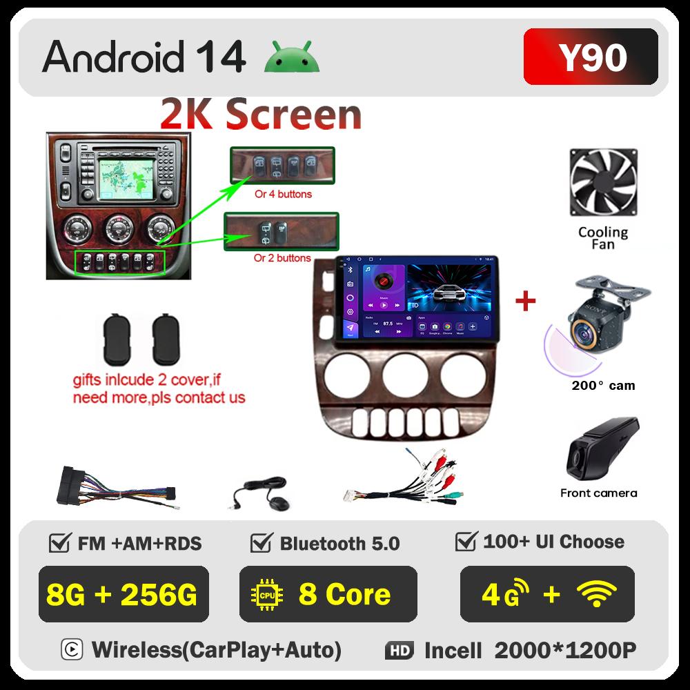 For Mercedes Benz M-Class W163 ML 1997-2005 Carplay Auto Screen Wireless Android Auto Car Intelligent Systems AutoMotive 8 Core