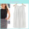 Chic Sleeveless Chiffon Tank Top Elegant Round Neck Pullover For Women