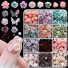 Rose Pearl & Camellia Nail Art Decorations - 12 Grids Mixed Pack