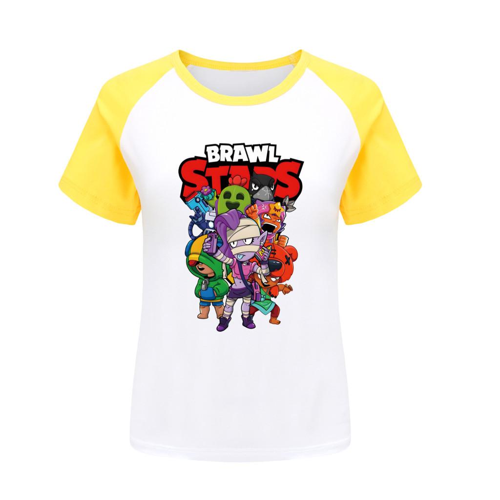 4094 חולצת טריקו ראגלן מודפסת Brawl Stars לבנים ובנות