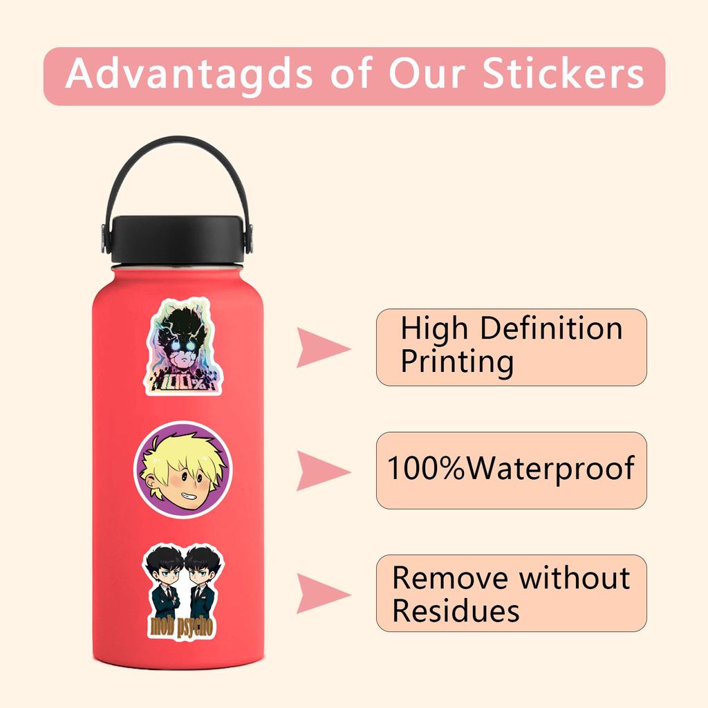 110 New Mob Psycho 100 Anime Graffiti Stickers Decorate Laptop Suitcase DIY Stickers