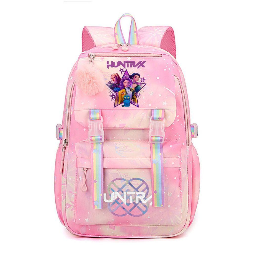 Girls Kpop Hunters Rumi Zoey Mira Printed Backpack Student School Travel Large Capacity Bag