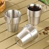 2er-Pack Edelstahl Isolierbecher für Camping, klappbarer Griff, doppelwandige Kaffeetassen für Outdoor, Wandern