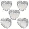 3 Inch Heart Shaped Cake Pan Mold Solid Bottom Aluminum Alloy Chocolate Cake Pan Silver Tin Baking Mold Mould