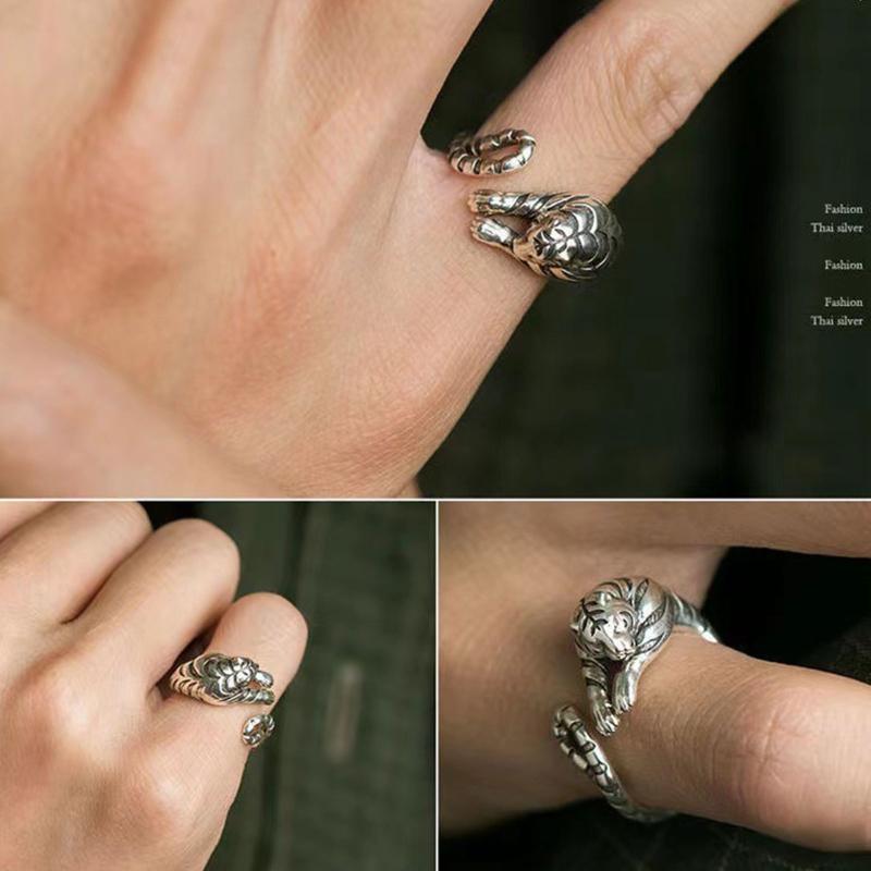 Little Tiger Ring New Year Tiger Ring Punk Elegant Charm Ring Adjustable Finger Ring for New Year Memories Gifts