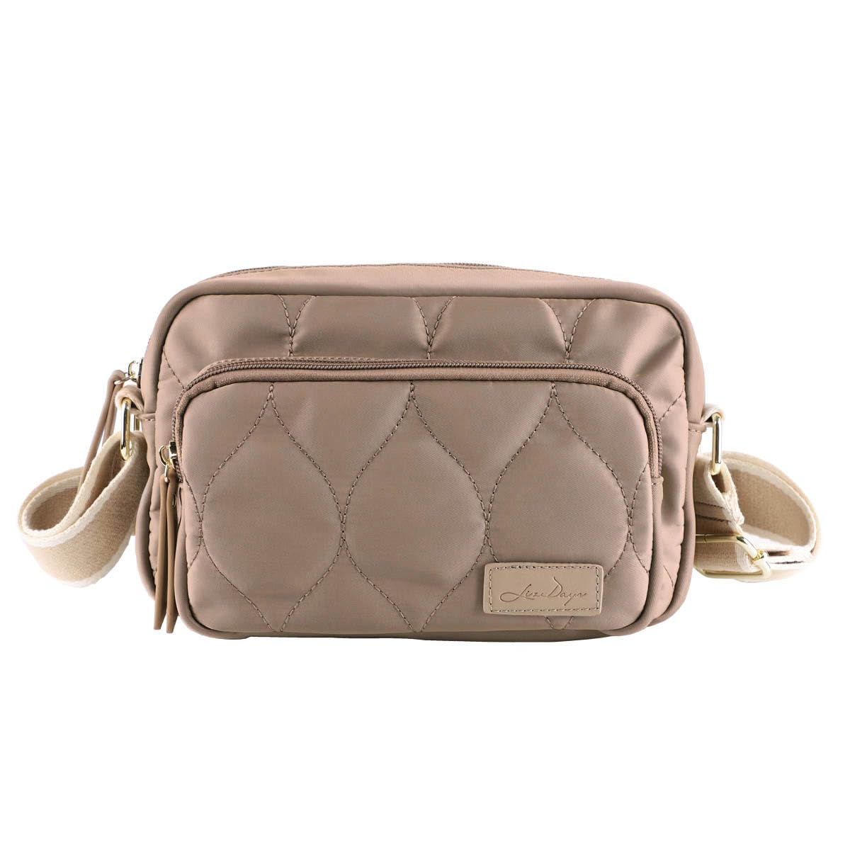

Shoulder bag for for water repellent [Rizdays] women, nylon, crossbody, adults, small, lightweight, quilted, (gray beige)